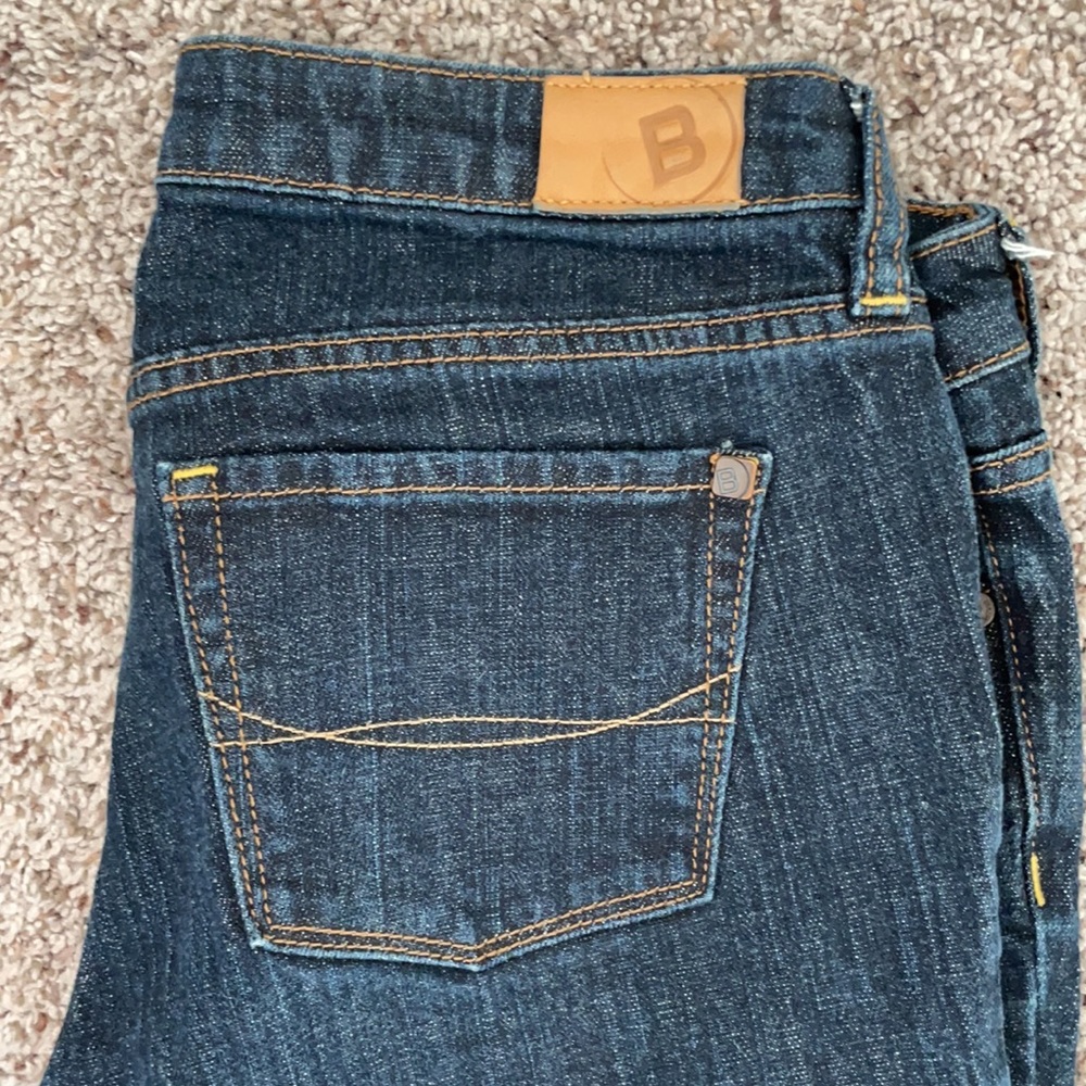 Bullhead Newport skinny flair dark blue jean